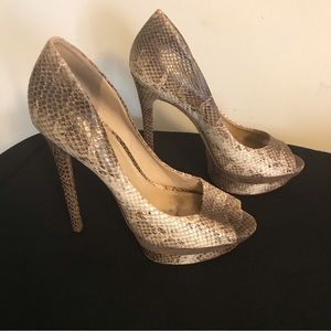Brian Atwood size 8 peep toe platform high heels pumps